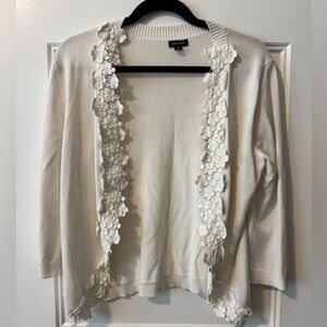 Nine West Open Front Floral Lace Cardigan 
Size  Medium